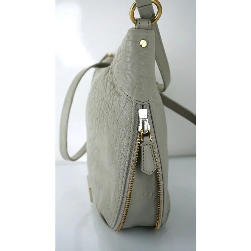 Marc by Marc Jacobs Washed Up Messenger Hobo Crossbody Bag  New Grey Leather